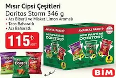DORİTOS STORM MISIR CİPSİ ÇEŞİTLERİ 346 G fiyat ve kampanya bilgisi